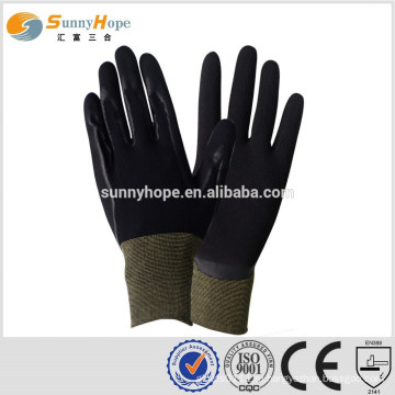 Sunnyhope13Gauge латексная пена черные кожаные перчатки женские